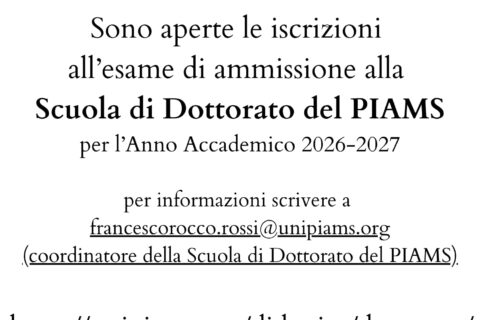 Scuola di Dottorato 2026_27 PIAMS